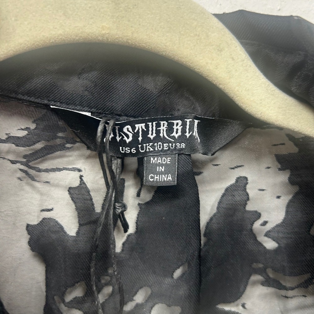 NWT Disturbia Spectre Layered Midi Shirt Dress Black Burnout Floral US 6 - Picture 2 of 14